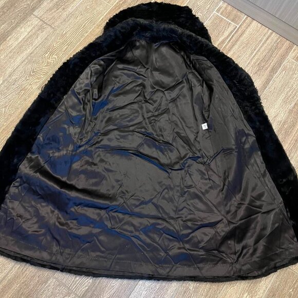 Black Faux Fur Maxi/Full Length Coat - Size Small - Picture 5 of 5